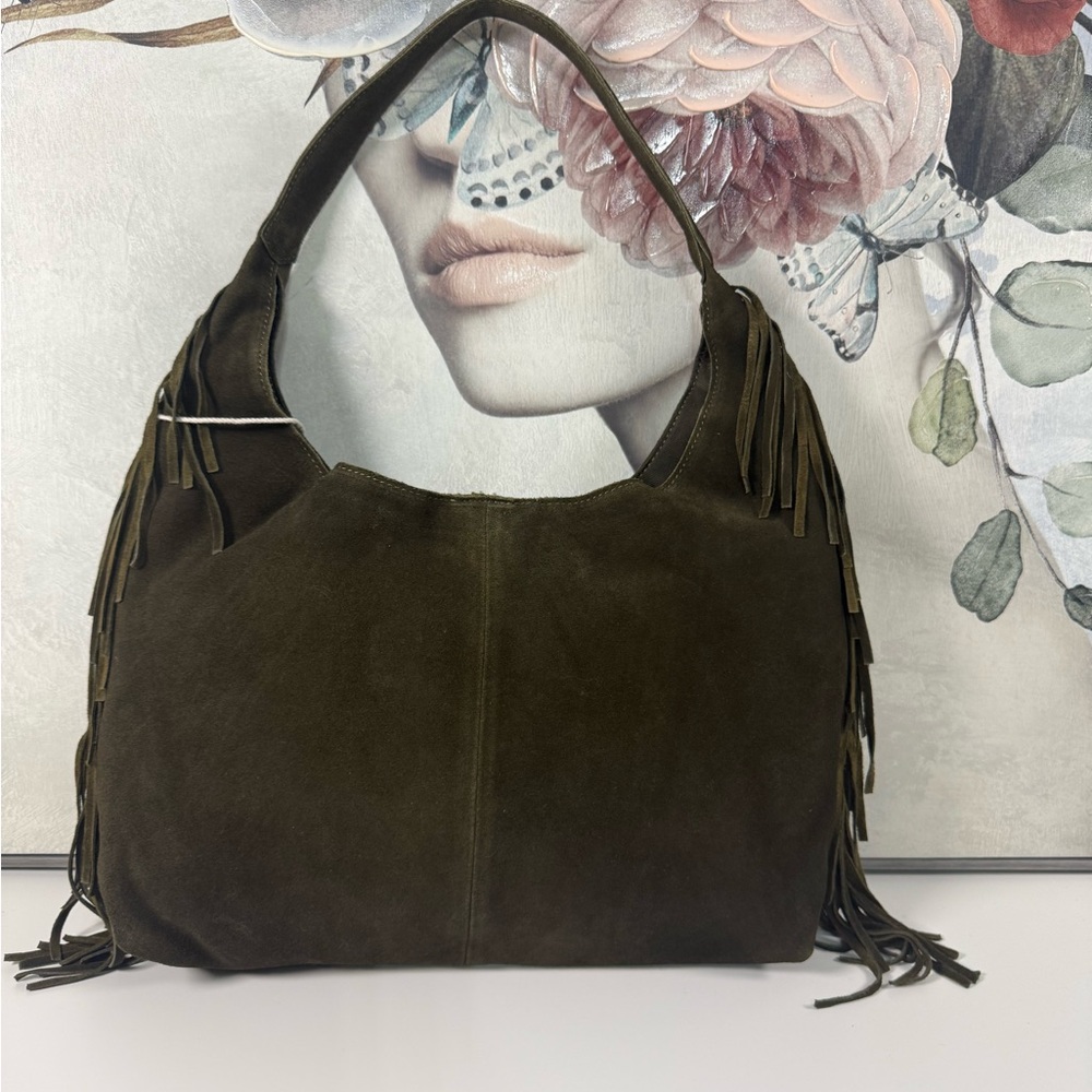 HAUTE HIPPIE Brown Suede Fringe Bag - Picture 2 of 5